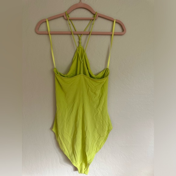Frame Knotted Jersey bodysuit, lime green, size medium - Picture 6 of 10
